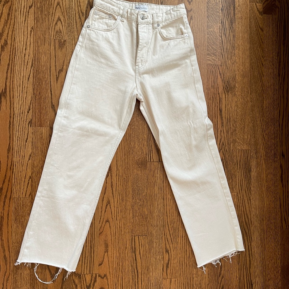 Zara cream jeans